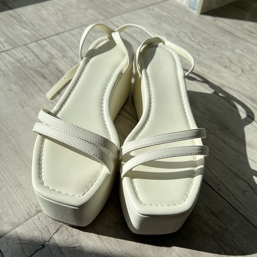 Open Edit sandals white platform